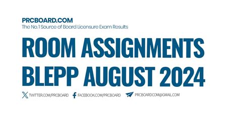 ROOM ASSIGNMENTS: August 2024 Psychologists Licensure .
